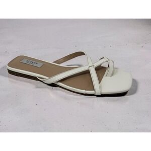 Steven New York Padma White Strappy Toe Loop Flat Sandals Womens 8.5 PADMO1D1
